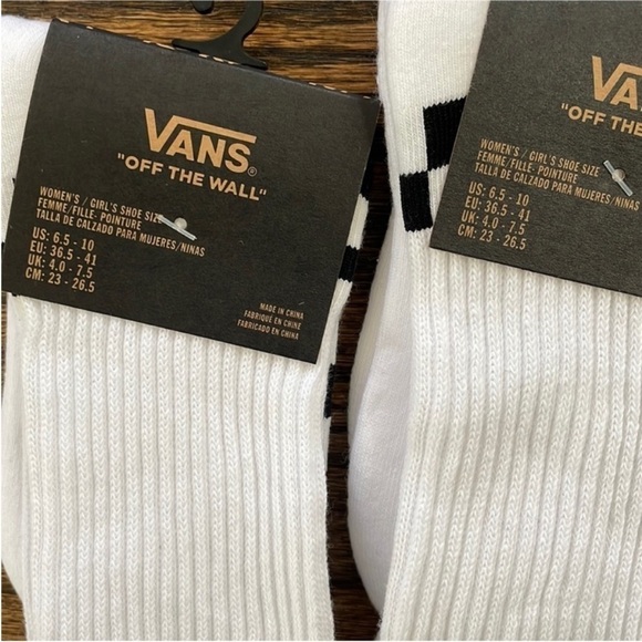 Vans Off The Wall Crew Socks Checkered Board 2 Pairs Womens 6.5-10 - Picture 2 of 2